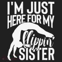I'm Just Here For My Flippin' Sister Gymnast Brother Hat thumb 2