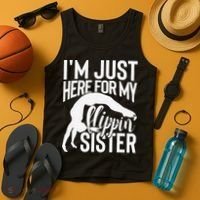 I'm Just Here For My Flippin' Sister Gymnast Brother Tank Top thumb 4