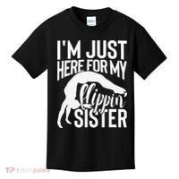 I'm Just Here For My Flippin' Sister Gymnast Brother Kids T-Shirt thumb 0