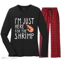 I'm Just Here For The Shrimp Crawfish Crab Seafood Lover Women's Long Sleeve Flannel Pajama Set  thumb 0