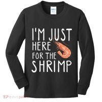 I'm Just Here For The Shrimp Crawfish Crab Seafood Lover Kids Long Sleeve Shirt thumb 0