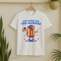 I'm Just Here For The Glizzies Funny Fourth Of July Wiener T-Shirt thumb 2