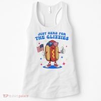 I'm Just Here For The Glizzies Funny Fourth Of July Wiener Women's Tank Top thumb 0