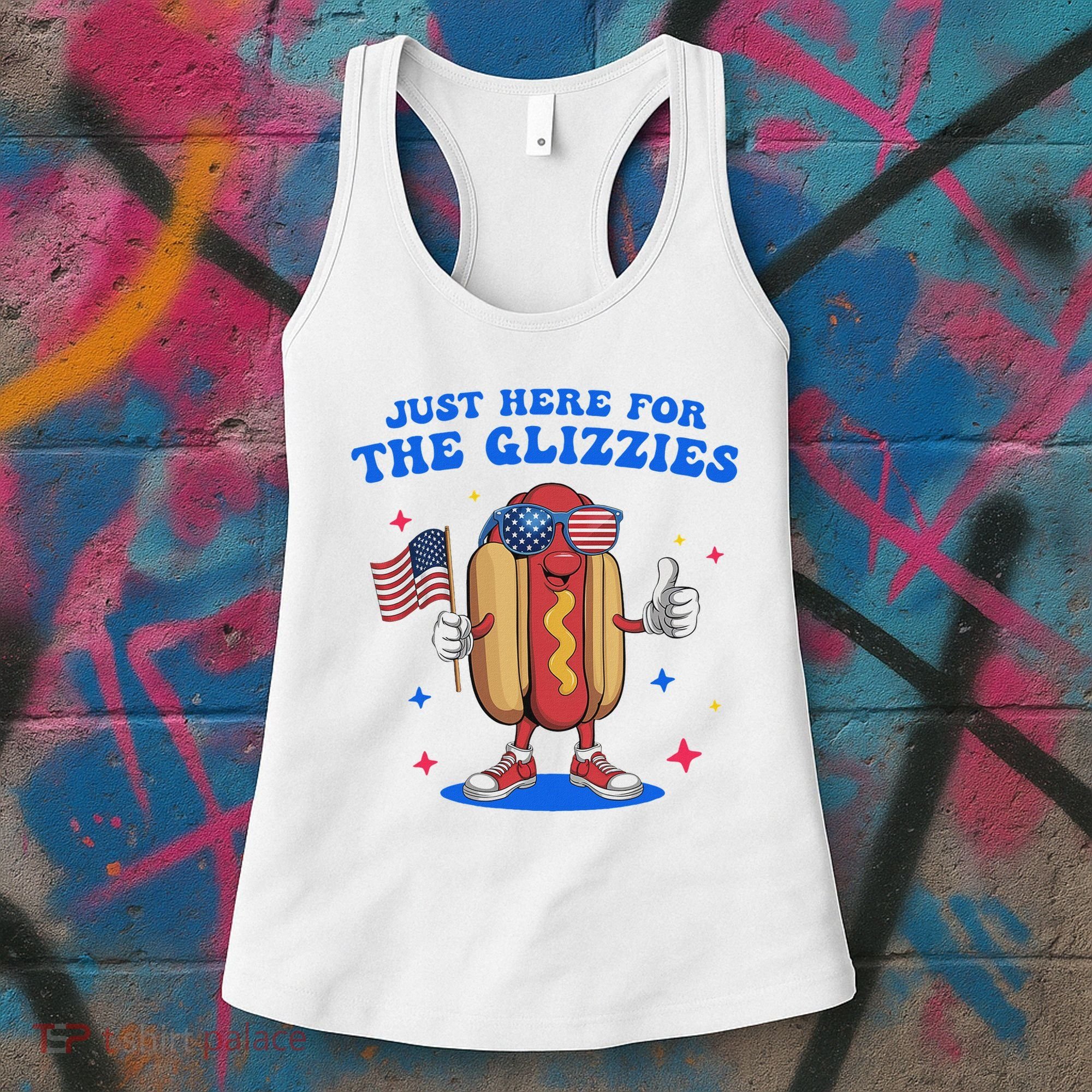 I'm Just Here For The Glizzies Funny Fourth Of July Wiener Women's Tank Top