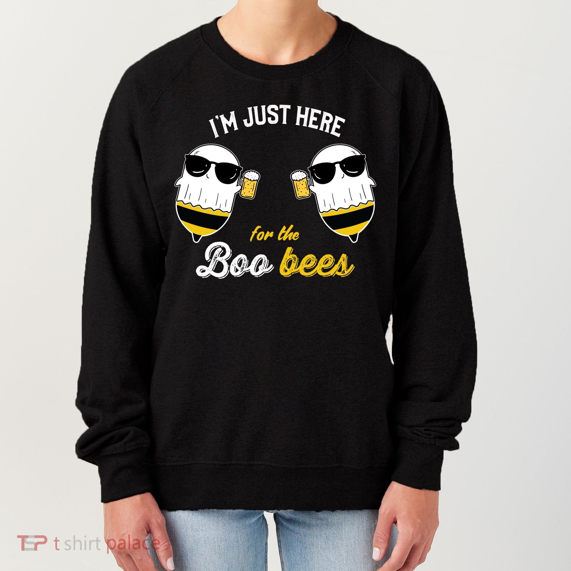 I'm Just Here For The Boo Bees Halloween Ghost Gift Women's Sweatshirt