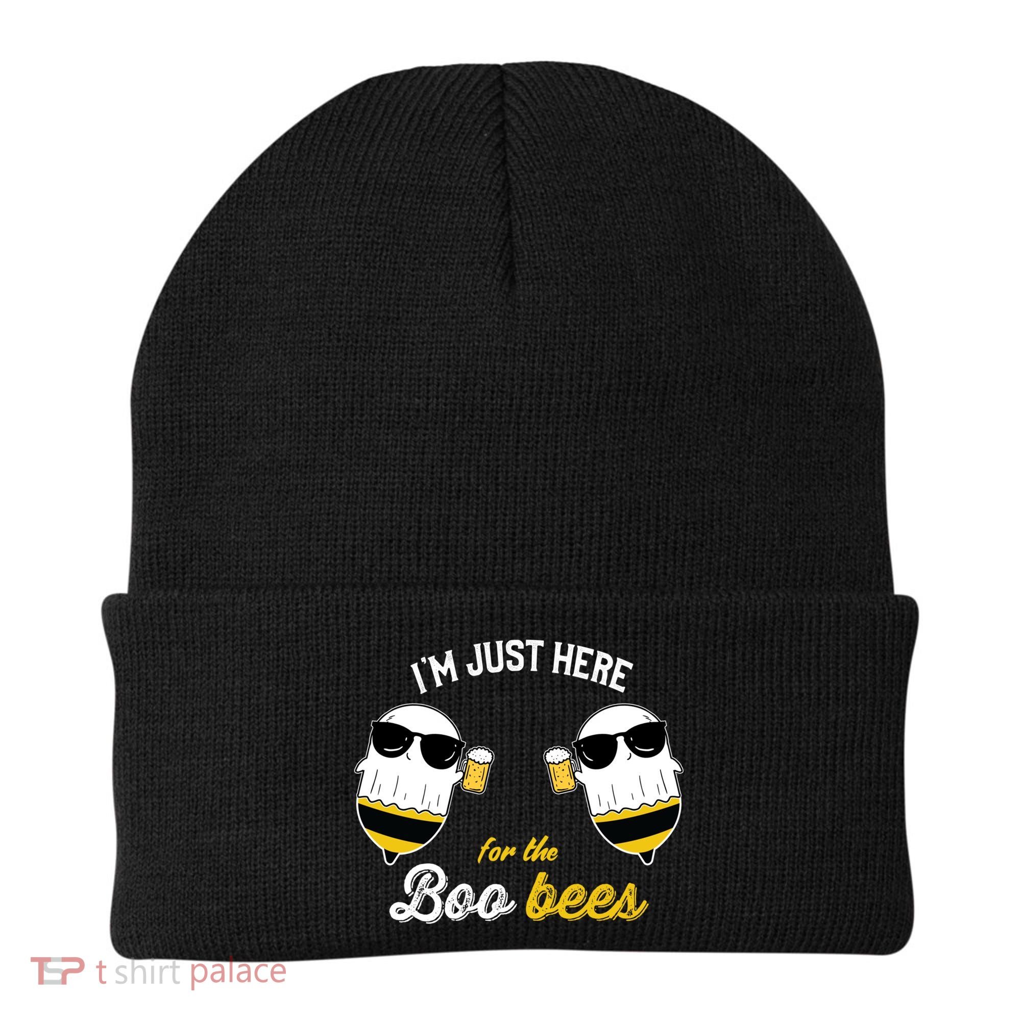 I'm Just Here For The Boo Bees Halloween Ghost Gift Beanie