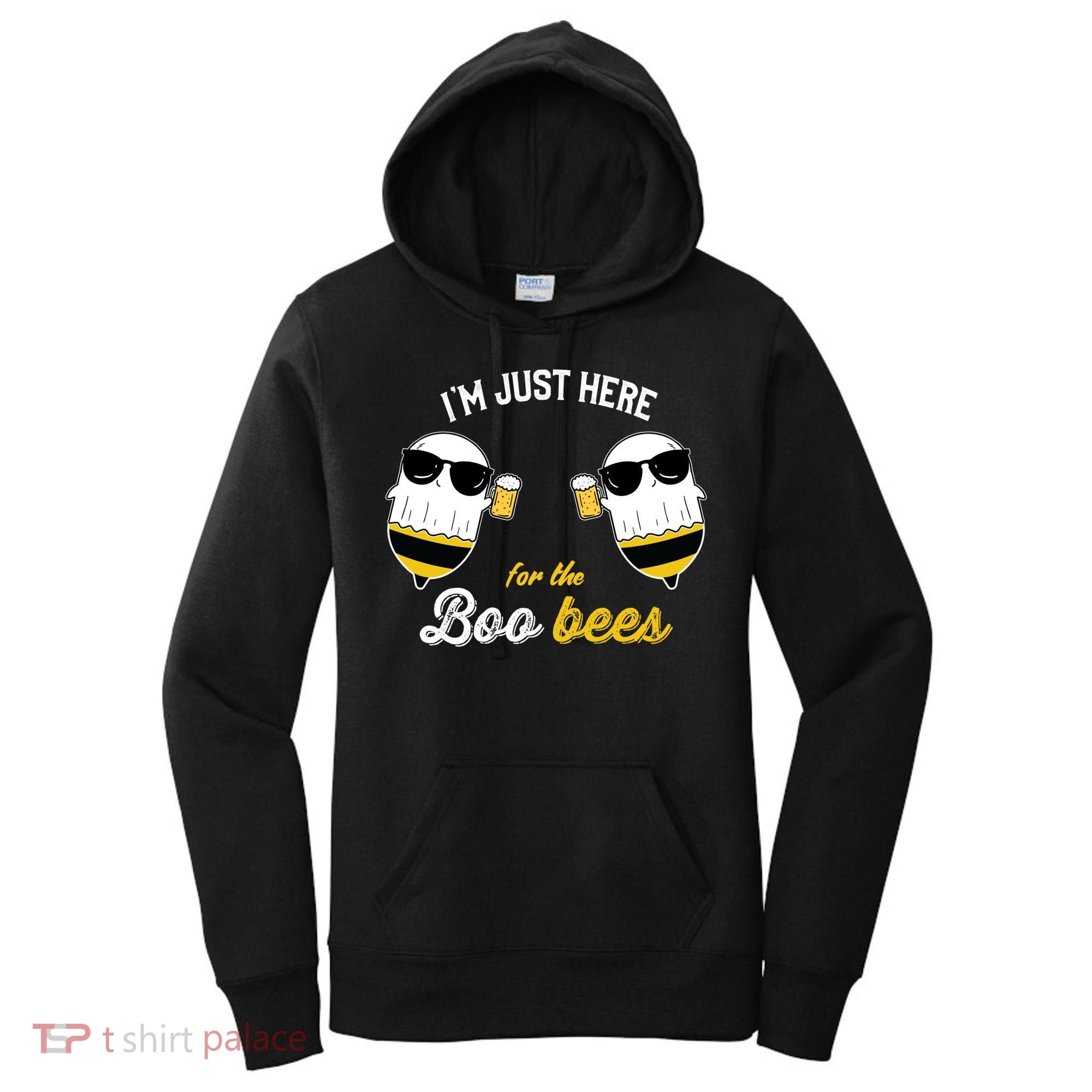 I'm Just Here For The Boo Bees Halloween Ghost Gift Women's Hoodie