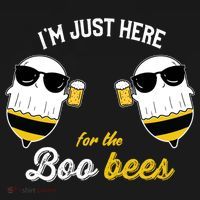 I'm Just Here For The Boo Bees Halloween Ghost Gift Women's Hoodie thumb 2