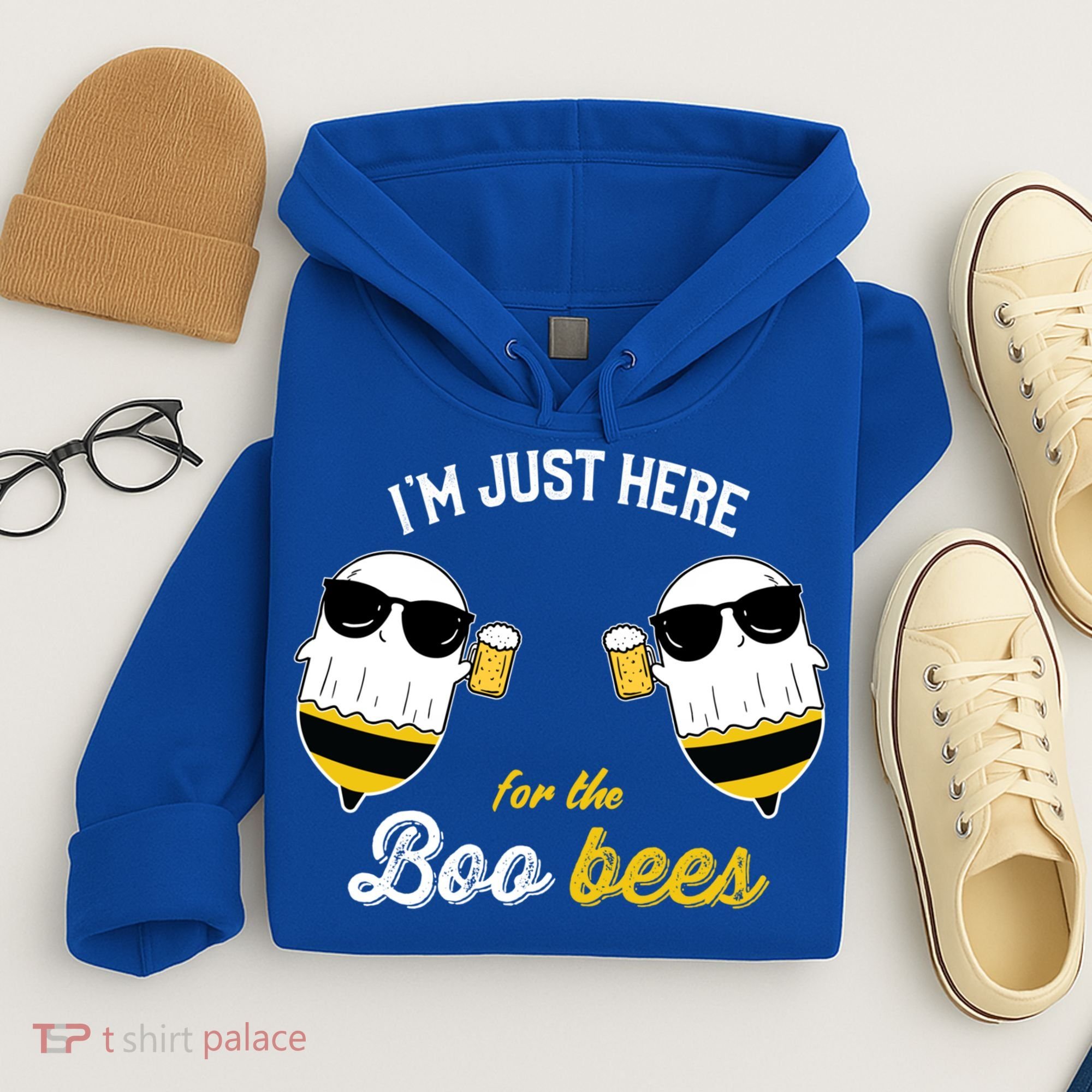 I'm Just Here For The Boo Bees Halloween Ghost Gift Hoodie