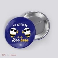 I'm Just Here For The Boo Bees Halloween Ghost Gift Button thumb 0