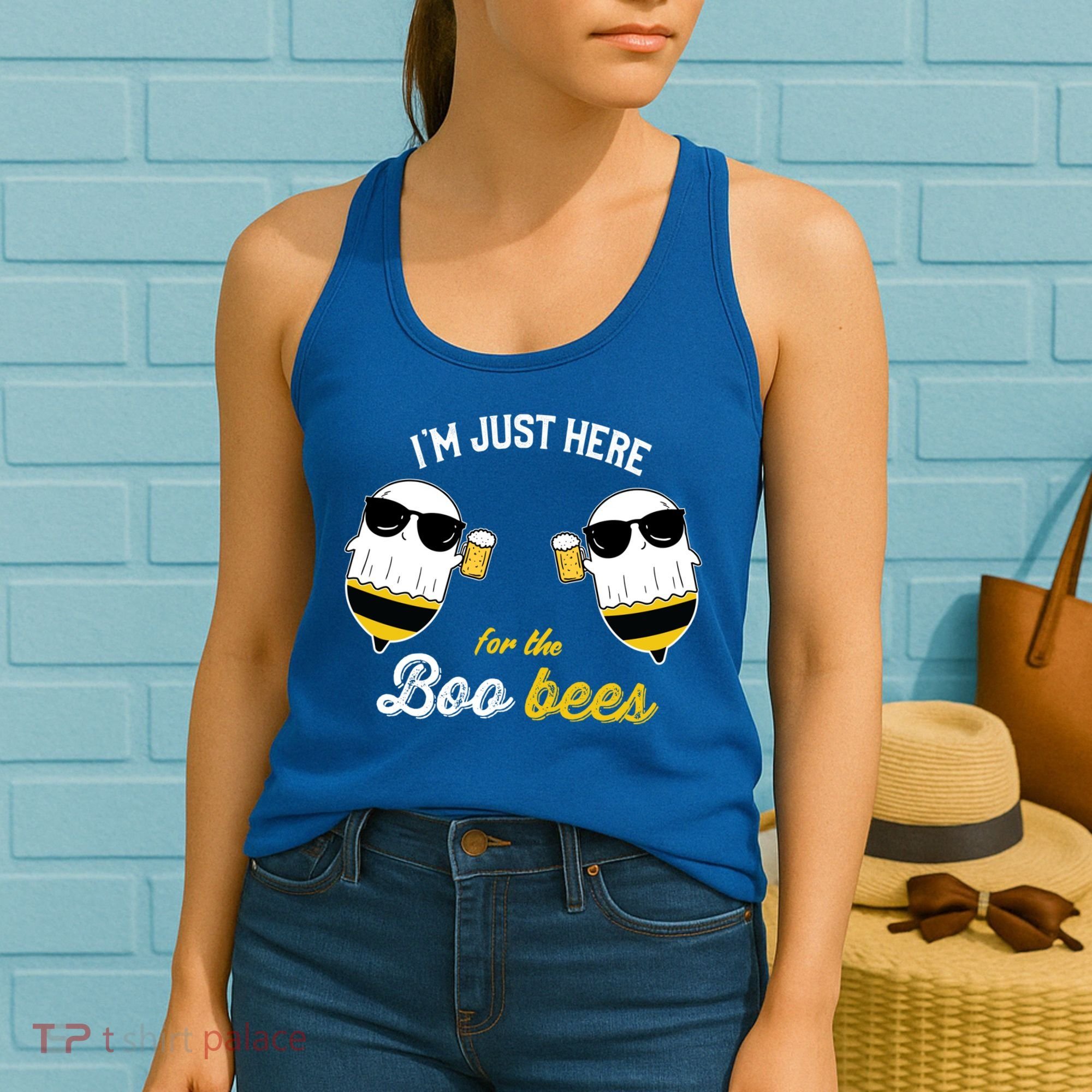 I'm Just Here For The Boo Bees Halloween Ghost Gift Women's Tank Top