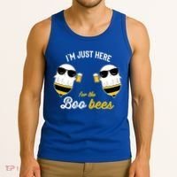 I'm Just Here For The Boo Bees Halloween Ghost Gift Tank Top thumb 3