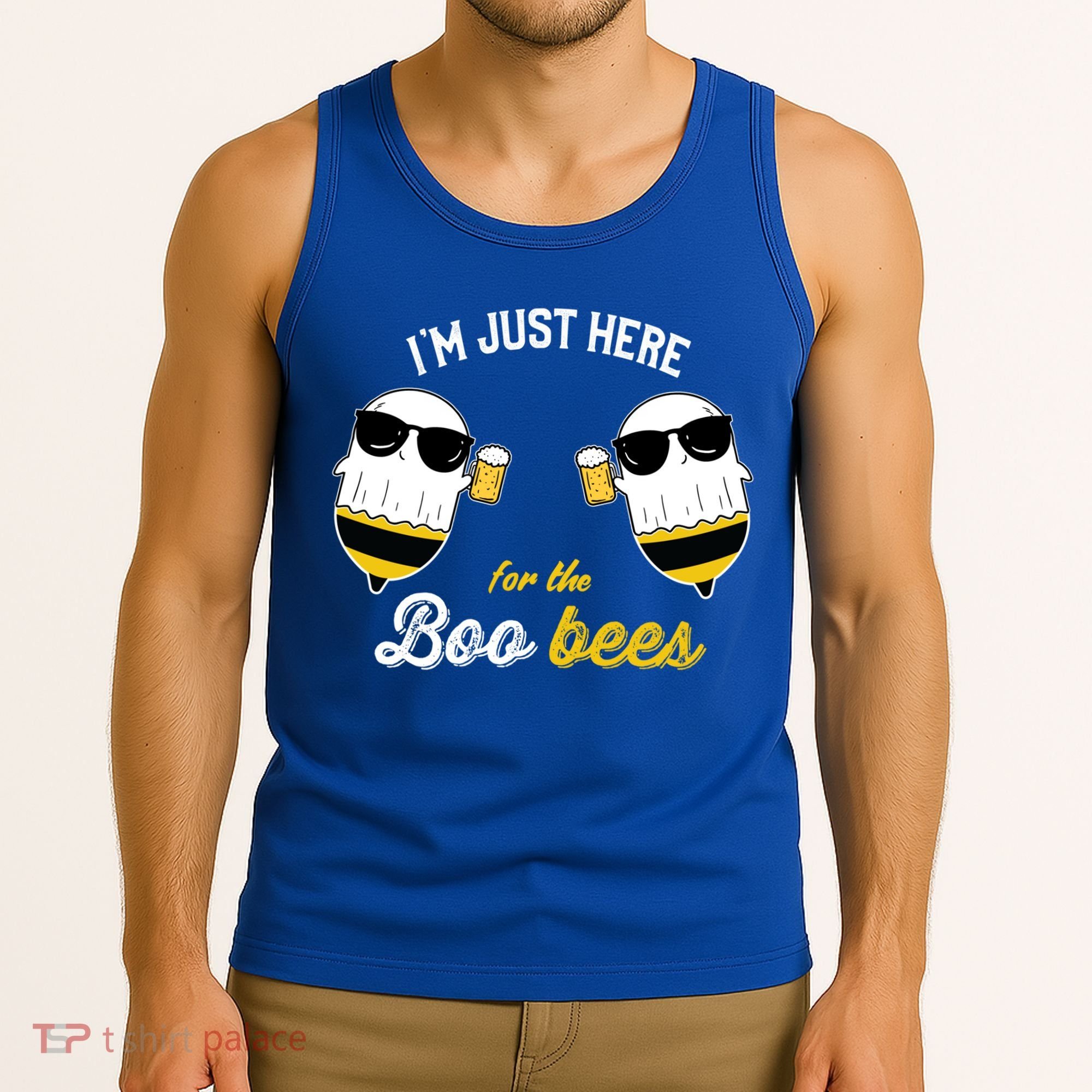 I'm Just Here For The Boo Bees Halloween Ghost Gift Tank Top