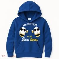 I'm Just Here For The Boo Bees Halloween Ghost Gift Kids Hoodie thumb 0