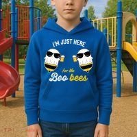 I'm Just Here For The Boo Bees Halloween Ghost Gift Kids Hoodie thumb 2