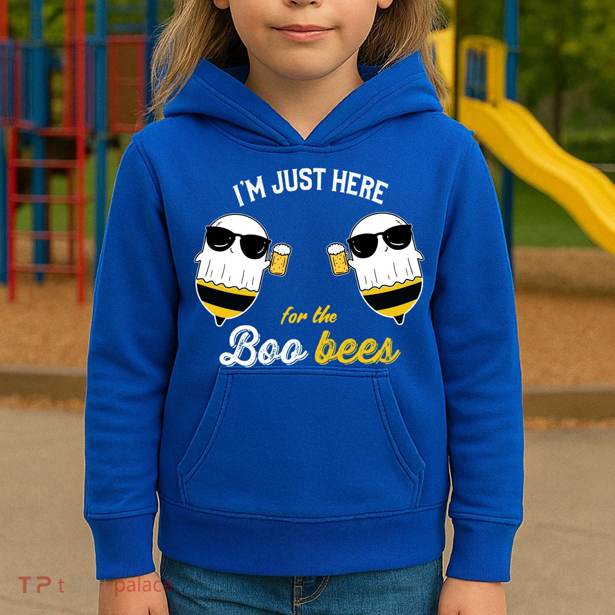 I'm Just Here For The Boo Bees Halloween Ghost Gift Kids Hoodie