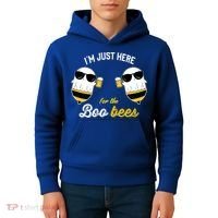 I'm Just Here For The Boo Bees Halloween Ghost Gift Kids Hoodie thumb 4