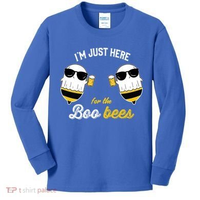 I'm Just Here For The Boo Bees Halloween Ghost Gift Kids Long Sleeve Shirt