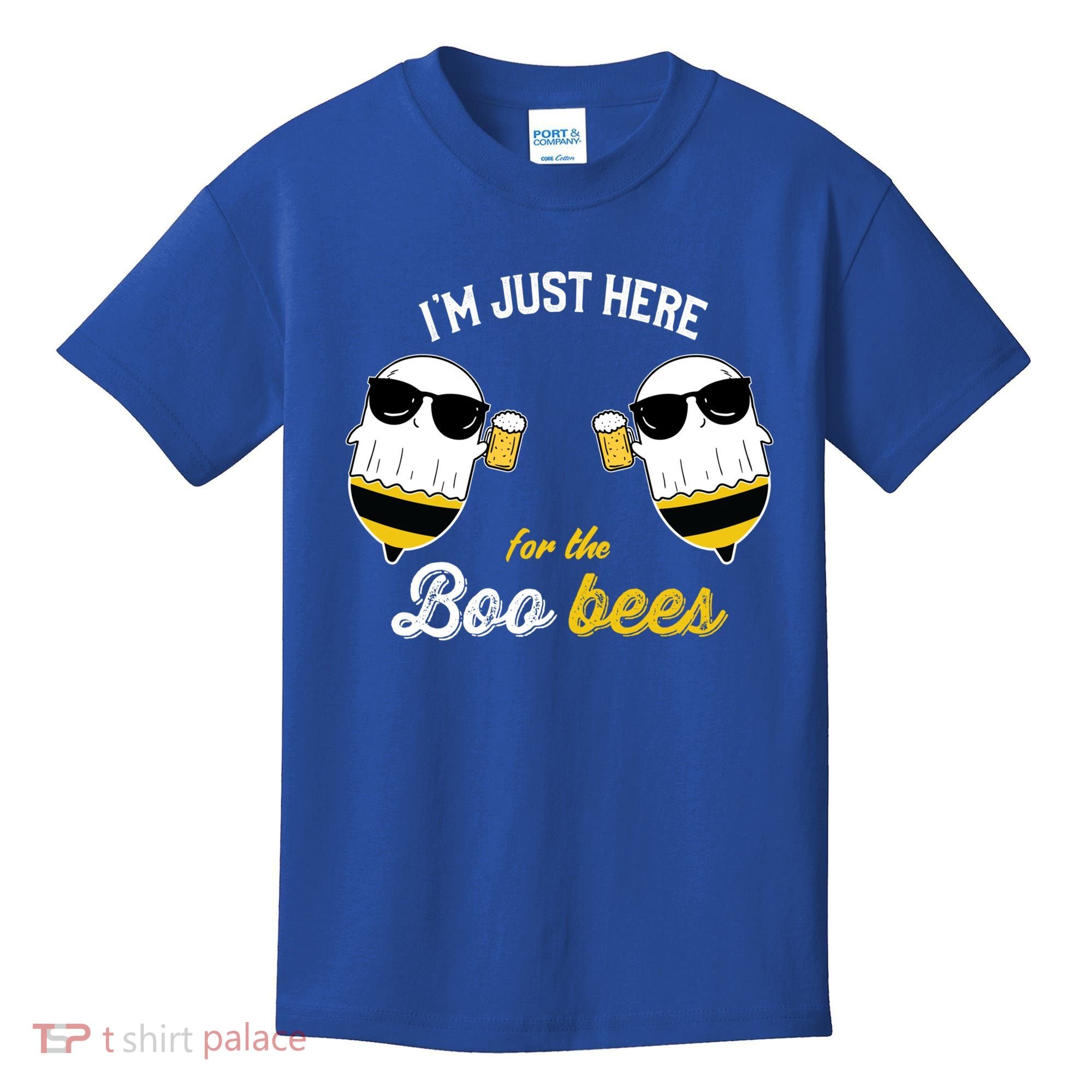 I'm Just Here For The Boo Bees Halloween Ghost Gift Kids T-Shirt