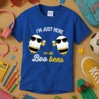 I'm Just Here For The Boo Bees Halloween Ghost Gift Kids T-Shirt thumb 3