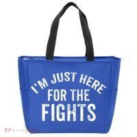 I'm Just Here For The Fights Funny Hockey Cute Gift Tote Bag thumb 0