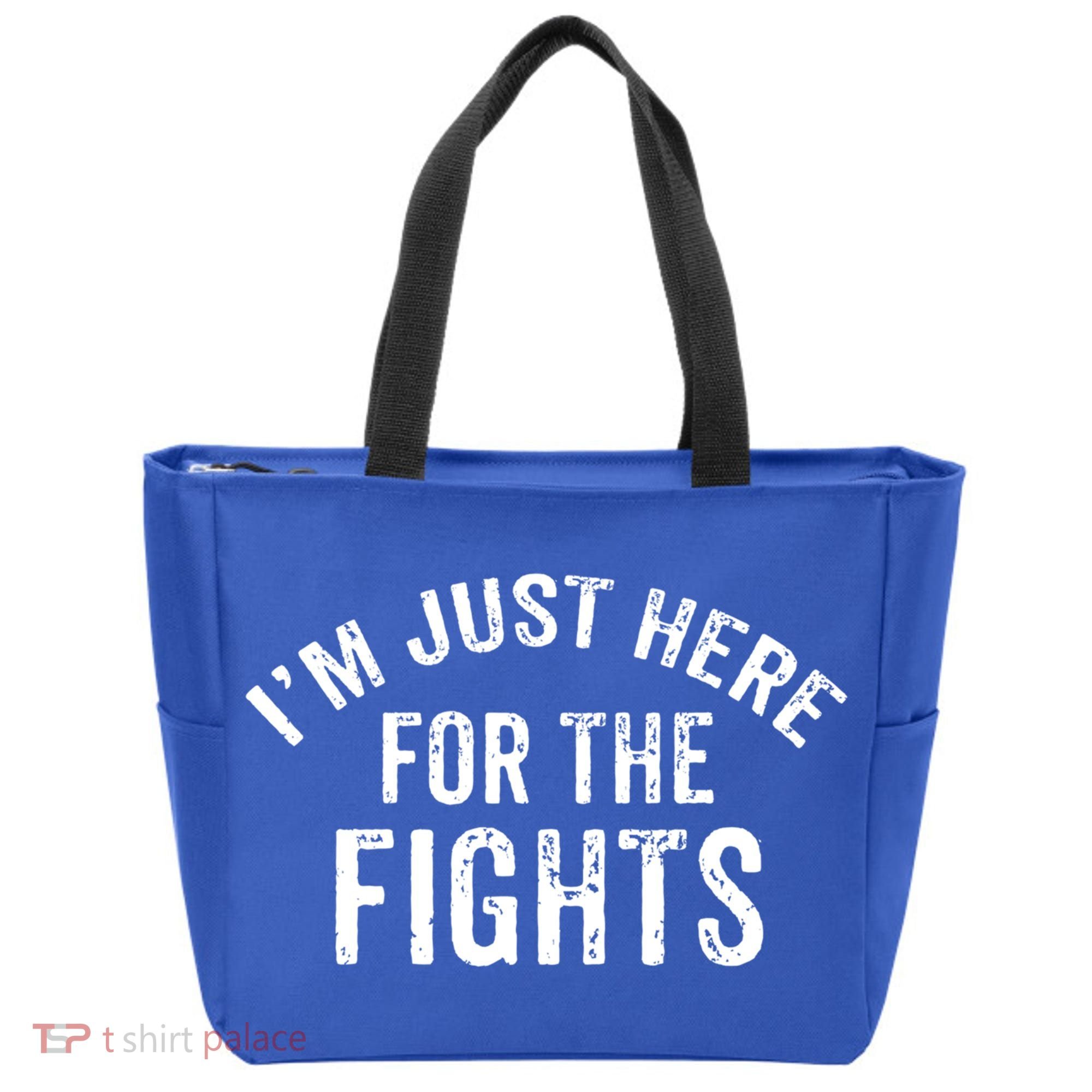 I'm Just Here For The Fights Funny Hockey Cute Gift Tote Bag