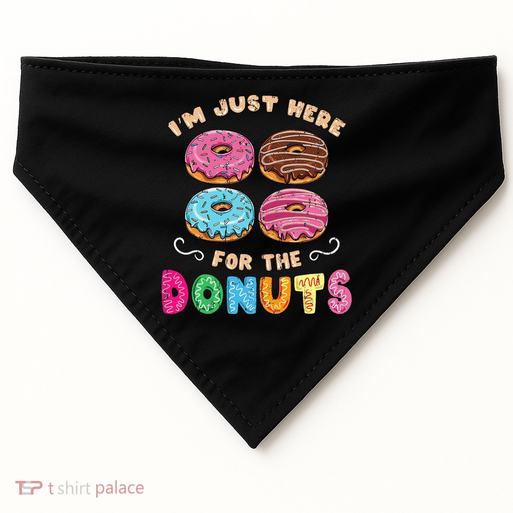 Im Just Here For The Donuts Candy Lover USA-Made Doggie Bandana