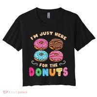 Im Just Here For The Donuts Candy Lover Women's Crop Top Tee thumb 0
