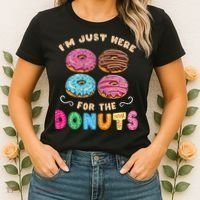 Im Just Here For The Donuts Candy Lover Women's T-Shirt thumb 2