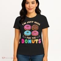 Im Just Here For The Donuts Candy Lover Women's T-Shirt thumb 4