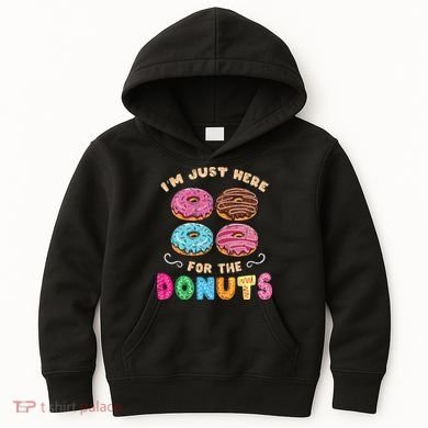 Im Just Here For The Donuts Candy Lover Kids Hoodie