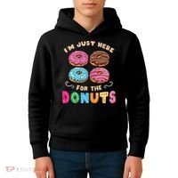 Im Just Here For The Donuts Candy Lover Kids Hoodie thumb 4