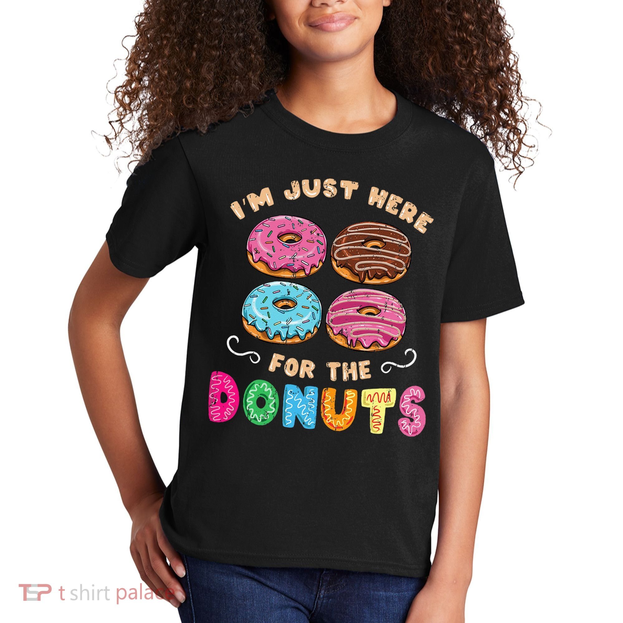 Im Just Here For The Donuts Candy Lover Kids T-Shirt