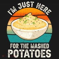 IM Just Here For The Mashed Potatoes Funny Gag USA-Made Doggie Bandana thumb 2