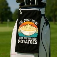 IM Just Here For The Mashed Potatoes Funny Gag Golf Towel thumb 2