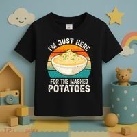 IM Just Here For The Mashed Potatoes Funny Gag Toddler T-Shirt thumb 3