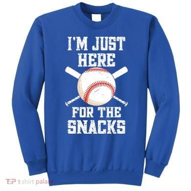 I'm Just Here For The Snacks Vintage Baseball Sweatshirt