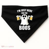 IM Just Here For The Boos Funny Halloween Cute Ghost Gift USA-Made Doggie Bandana thumb 0
