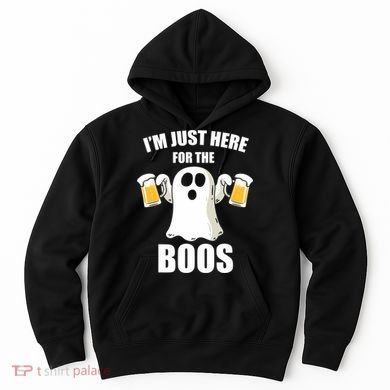 IM Just Here For The Boos Funny Halloween Cute Ghost Gift Hoodie