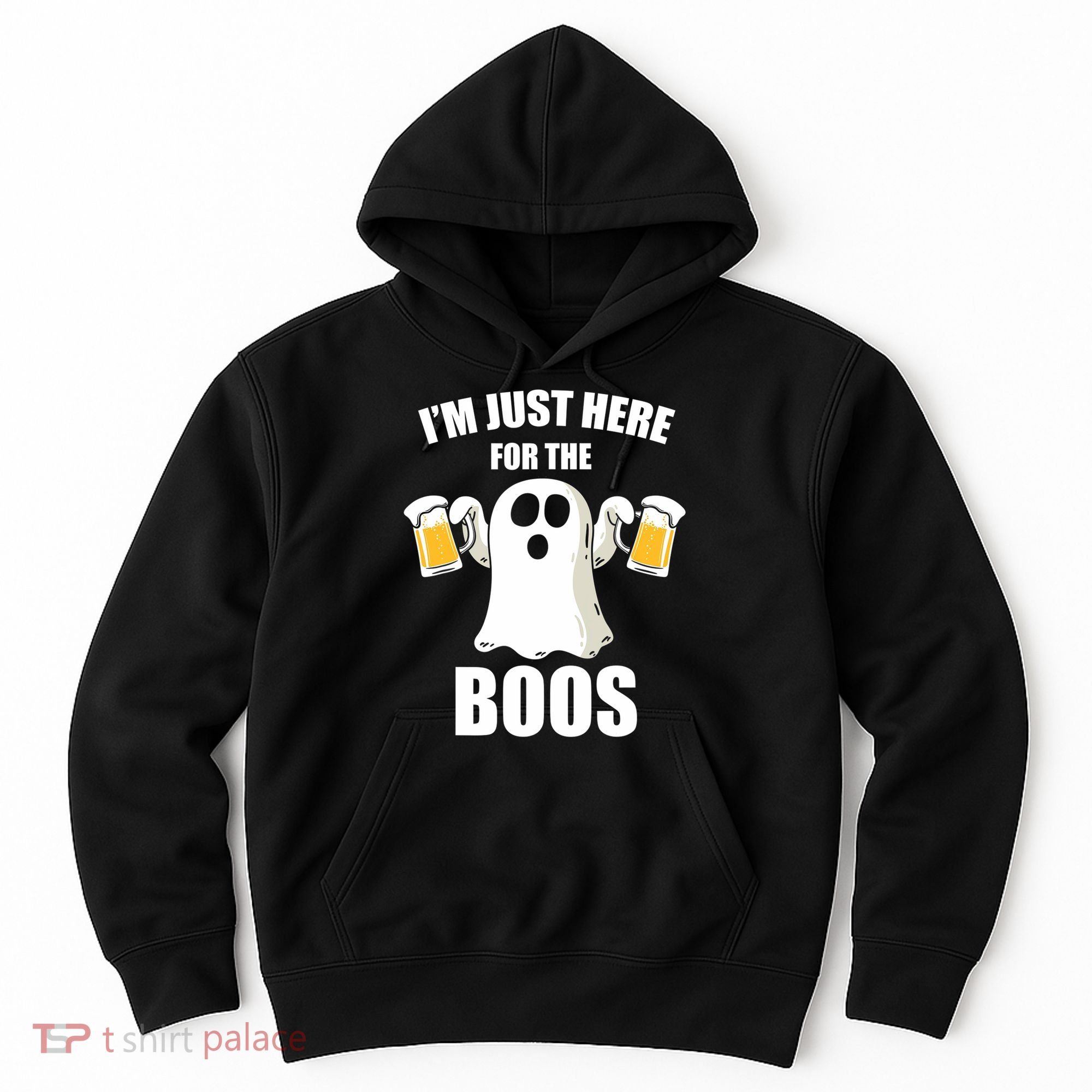 IM Just Here For The Boos Funny Halloween Cute Ghost Gift Hoodie