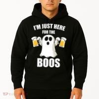 IM Just Here For The Boos Funny Halloween Cute Ghost Gift Hoodie thumb 2