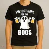 IM Just Here For The Boos Funny Halloween Cute Ghost Gift T-Shirt thumb 3