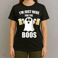 IM Just Here For The Boos Funny Halloween Cute Ghost Gift T-Shirt thumb 4