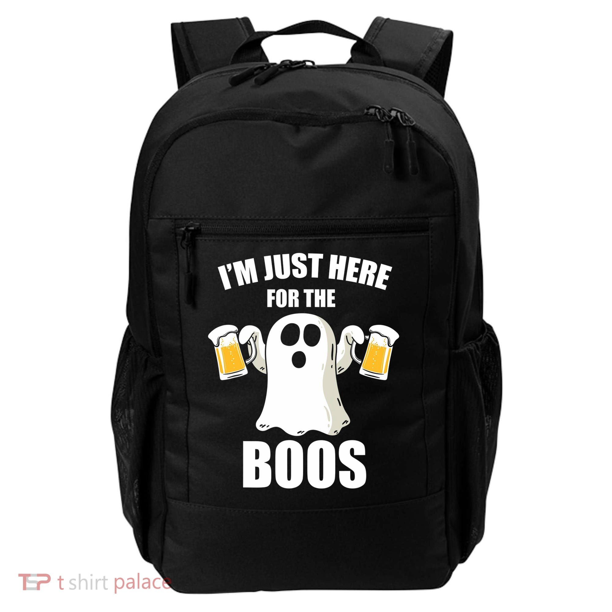 IM Just Here For The Boos Funny Halloween Cute Ghost Gift Backpack