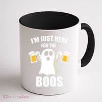 IM Just Here For The Boos Funny Halloween Cute Ghost Gift Coffee Mug thumb 1