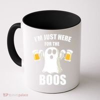 IM Just Here For The Boos Funny Halloween Cute Ghost Gift Coffee Mug thumb 0