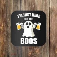 IM Just Here For The Boos Funny Halloween Cute Ghost Gift Coaster thumb 0