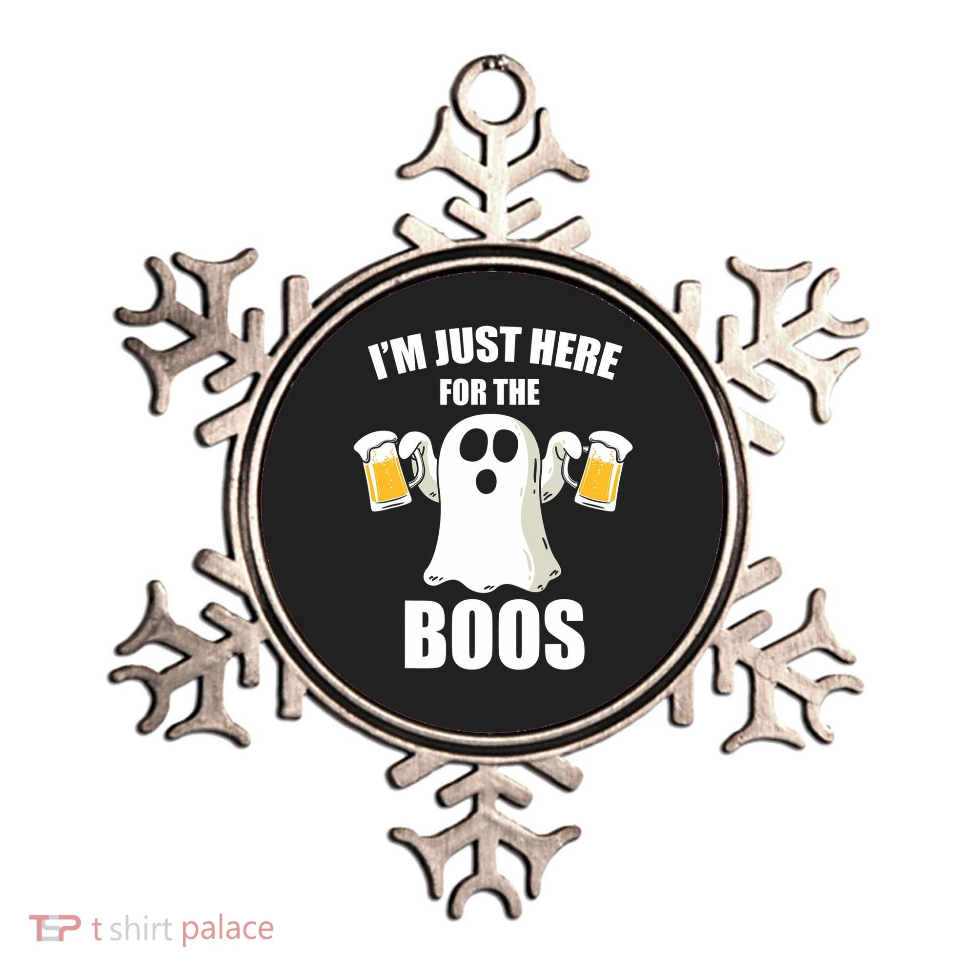 IM Just Here For The Boos Funny Halloween Cute Ghost Gift Ornament
