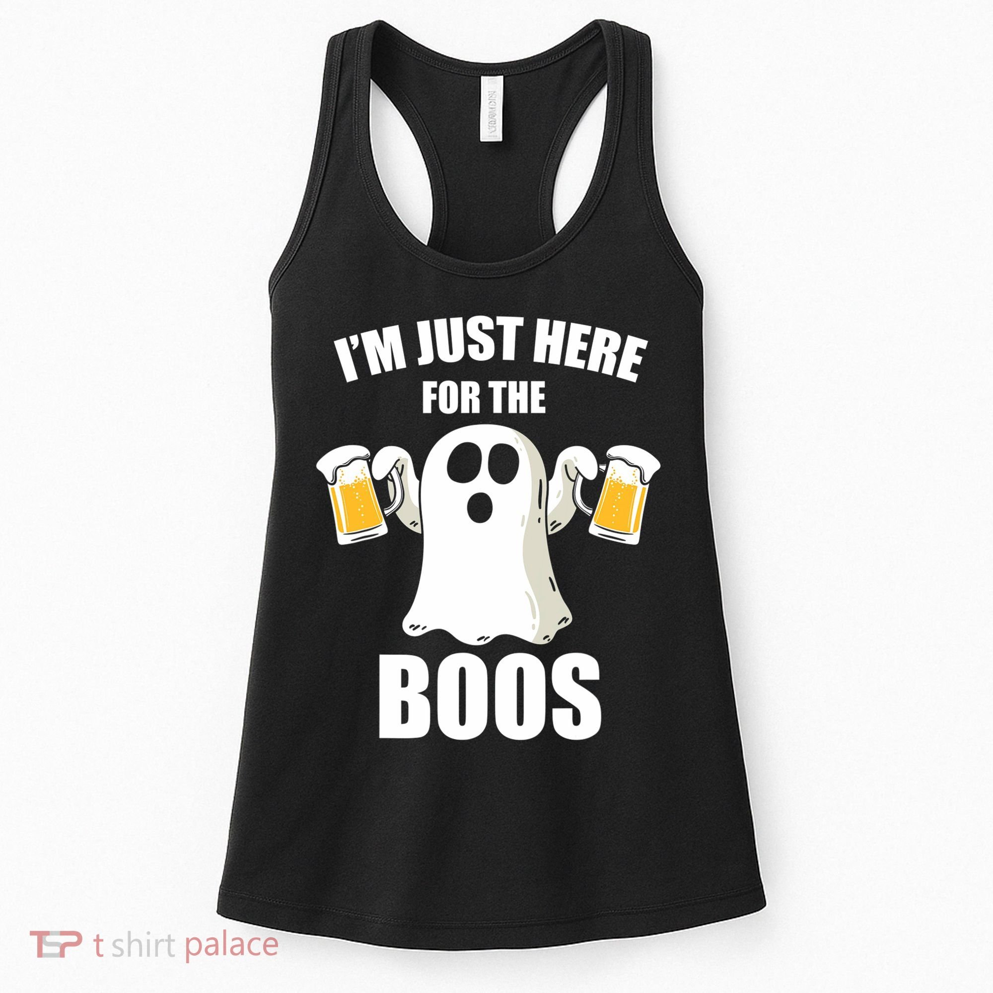 IM Just Here For The Boos Funny Halloween Cute Ghost Gift Women's Tank Top