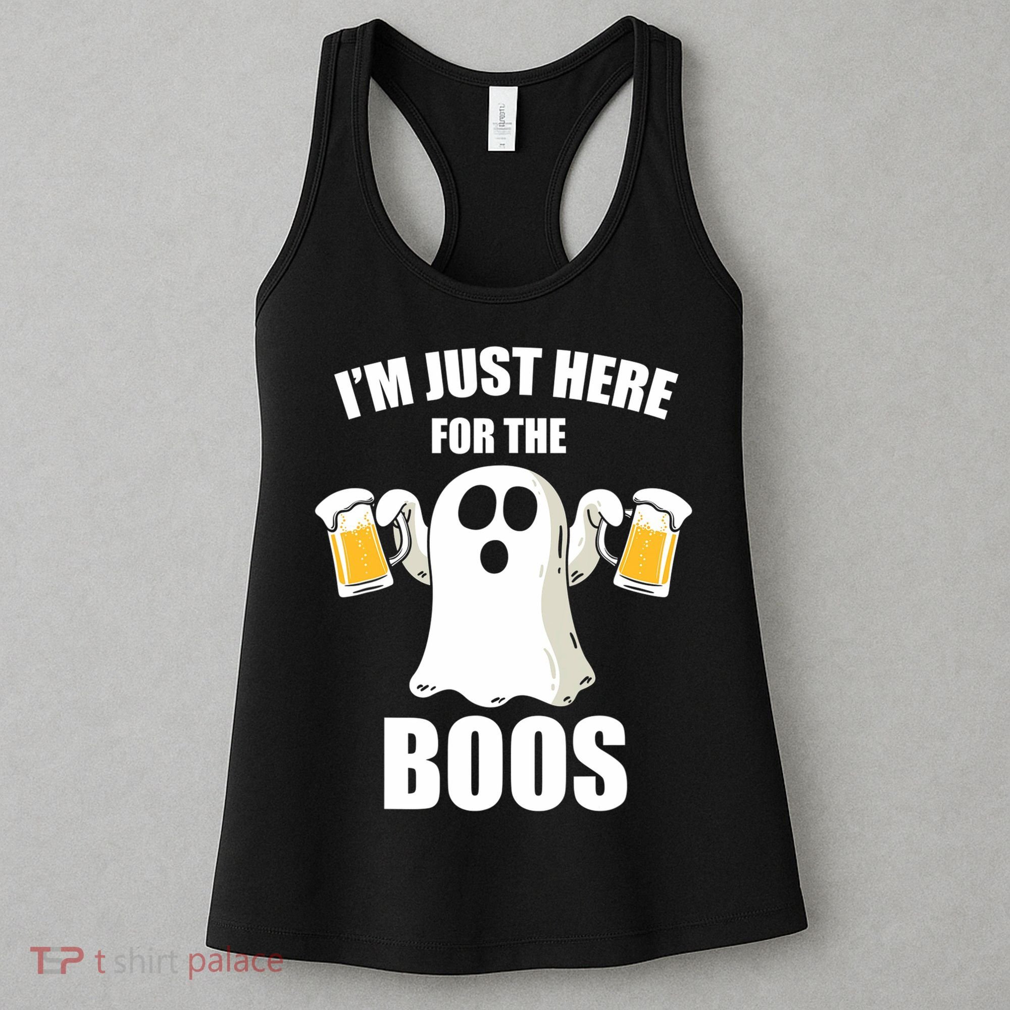 IM Just Here For The Boos Funny Halloween Cute Ghost Gift Women's Tank Top